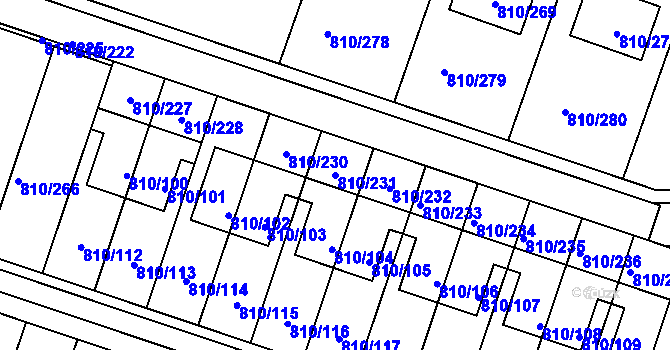 Parcela st. 810/231 v KÚ Proseč nad Nisou, Katastrální mapa