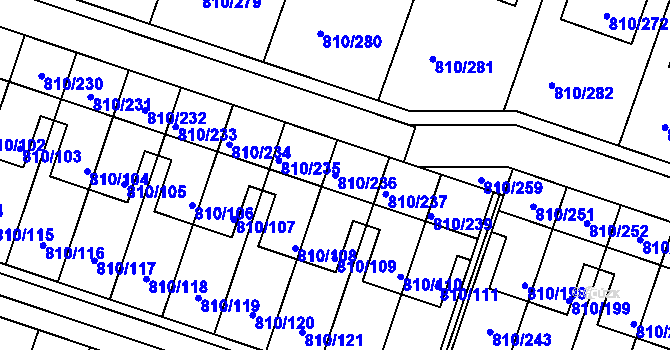 Parcela st. 810/236 v KÚ Proseč nad Nisou, Katastrální mapa