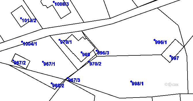 Parcela st. 996/3 v KÚ Proseč nad Nisou, Katastrální mapa