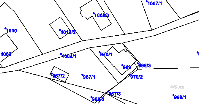 Parcela st. 970/1 v KÚ Proseč nad Nisou, Katastrální mapa
