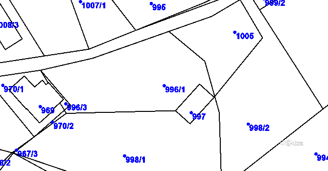 Parcela st. 996/1 v KÚ Proseč nad Nisou, Katastrální mapa