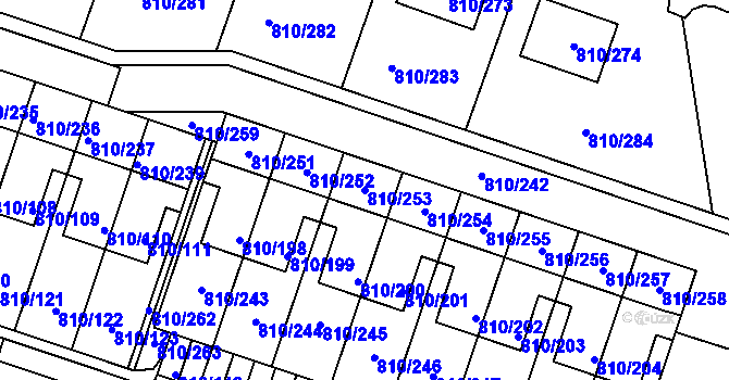 Parcela st. 810/253 v KÚ Proseč nad Nisou, Katastrální mapa