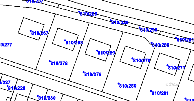 Parcela st. 810/269 v KÚ Proseč nad Nisou, Katastrální mapa