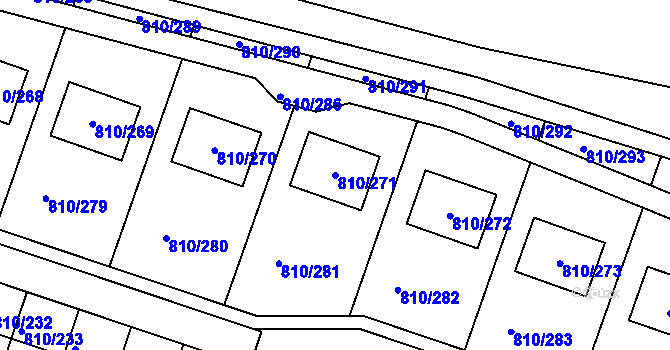 Parcela st. 810/271 v KÚ Proseč nad Nisou, Katastrální mapa