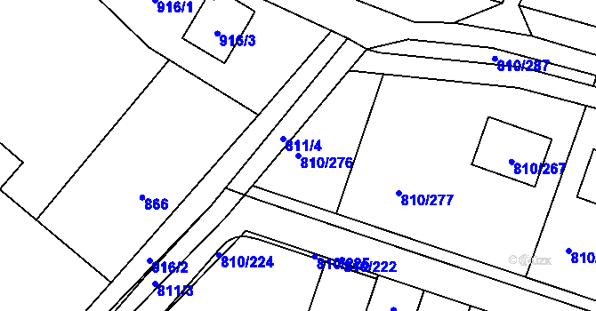 Parcela st. 810/276 v KÚ Proseč nad Nisou, Katastrální mapa