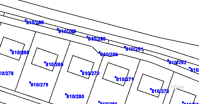 Parcela st. 810/286 v KÚ Proseč nad Nisou, Katastrální mapa