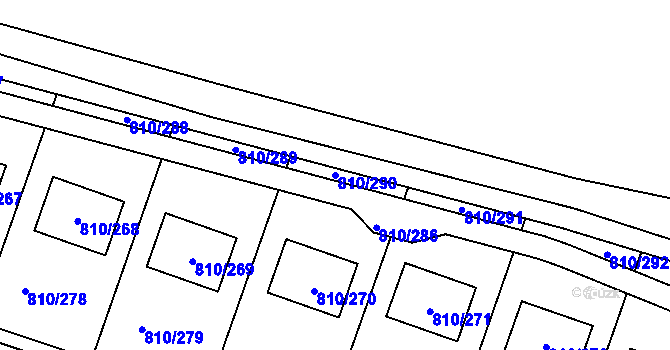 Parcela st. 810/290 v KÚ Proseč nad Nisou, Katastrální mapa