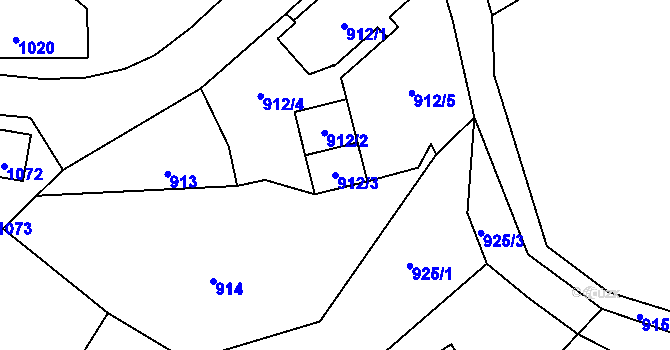Parcela st. 912/3 v KÚ Proseč nad Nisou, Katastrální mapa