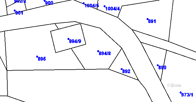 Parcela st. 894/8 v KÚ Proseč nad Nisou, Katastrální mapa