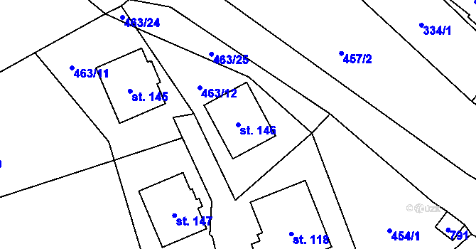 Parcela st. 146 v KÚ Javorník u Českého Dubu, Katastrální mapa