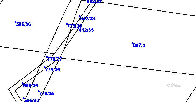 Parcela st. 642/2 v KÚ Javorník u Českého Dubu, Katastrální mapa