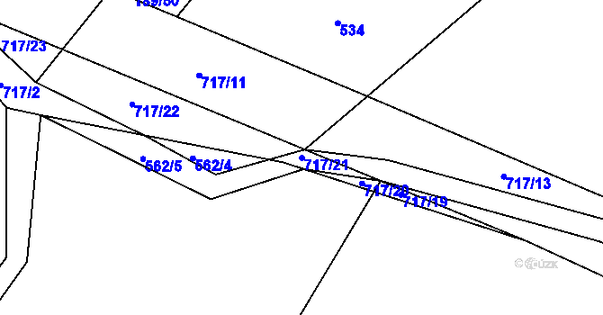 Parcela st. 717/21 v KÚ Javorník u Českého Dubu, Katastrální mapa