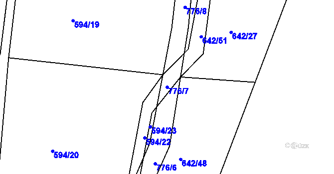 Parcela st. 776/7 v KÚ Javorník u Českého Dubu, Katastrální mapa
