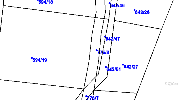 Parcela st. 776/8 v KÚ Javorník u Českého Dubu, Katastrální mapa