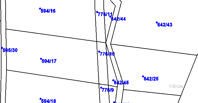 Parcela st. 776/10 v KÚ Javorník u Českého Dubu, Katastrální mapa
