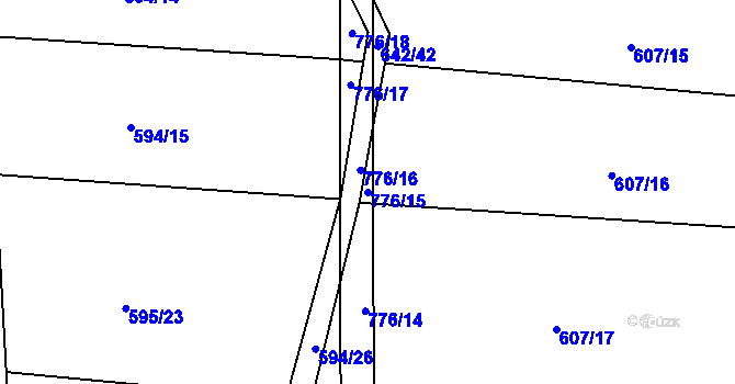 Parcela st. 776/15 v KÚ Javorník u Českého Dubu, Katastrální mapa
