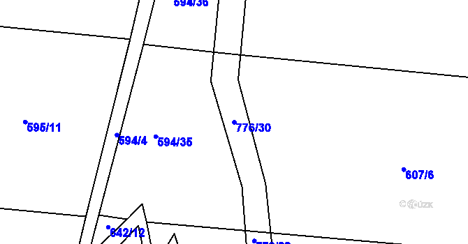 Parcela st. 776/30 v KÚ Javorník u Českého Dubu, Katastrální mapa