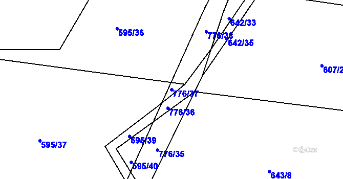 Parcela st. 776/37 v KÚ Javorník u Českého Dubu, Katastrální mapa
