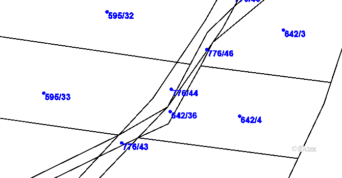 Parcela st. 776/44 v KÚ Javorník u Českého Dubu, Katastrální mapa