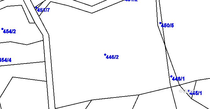 Parcela st. 446/2 v KÚ Proseč pod Ještědem, Katastrální mapa