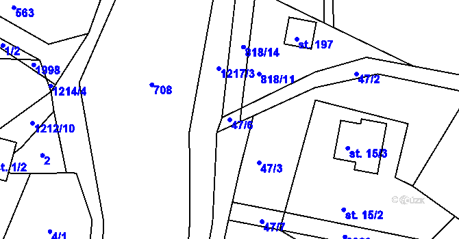 Parcela st. 47/6 v KÚ Proseč pod Ještědem, Katastrální mapa
