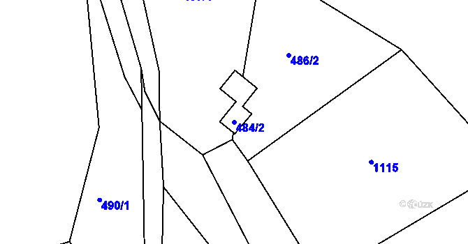 Parcela st. 484/2 v KÚ Proseč pod Křemešníkem, Katastrální mapa