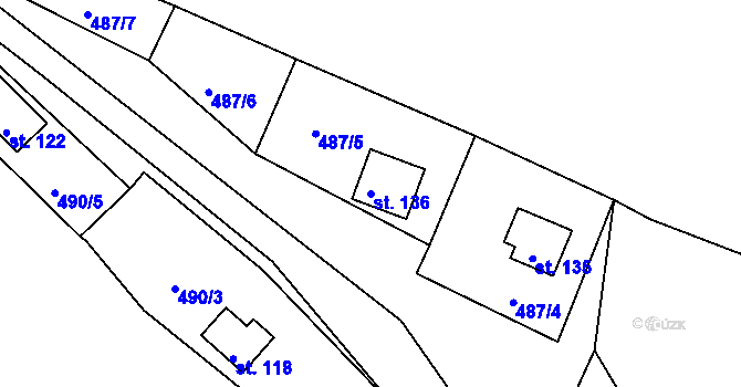 Parcela st. 136 v KÚ Proseč pod Křemešníkem, Katastrální mapa