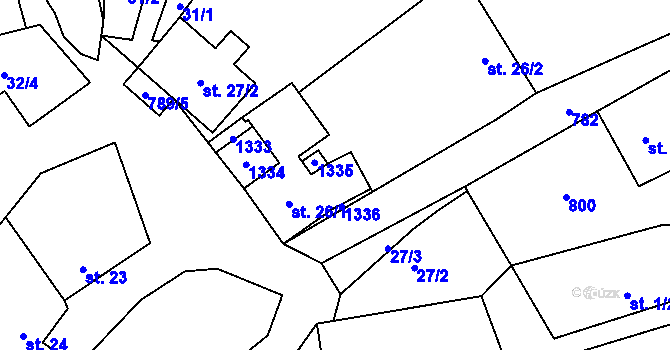 Parcela st. 183 v KÚ Proseč pod Křemešníkem, Katastrální mapa