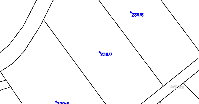 Parcela st. 239/7 v KÚ Prosenice, Katastrální mapa