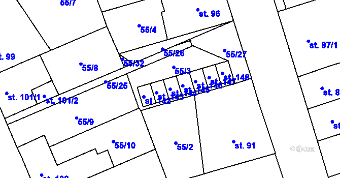 Parcela st. 144 v KÚ Prosenice, Katastrální mapa