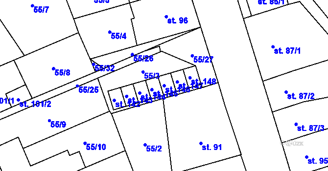 Parcela st. 146 v KÚ Prosenice, Katastrální mapa