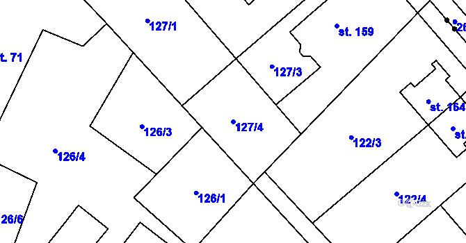 Parcela st. 127/4 v KÚ Prosenice, Katastrální mapa