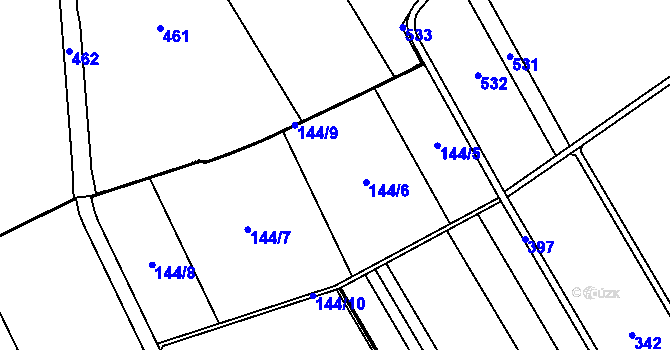 Parcela st. 144 v KÚ Prosenice, Katastrální mapa