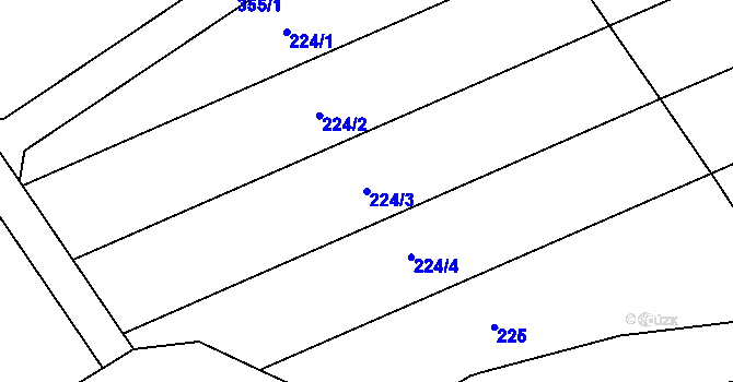 Parcela st. 224/3 v KÚ Prosenice, Katastrální mapa