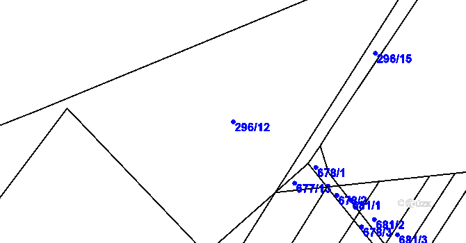 Parcela st. 296/12 v KÚ Prosenice, Katastrální mapa