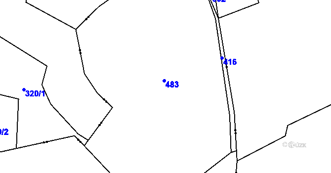 Parcela st. 186 v KÚ Luhy u Prosenické Lhoty, Katastrální mapa