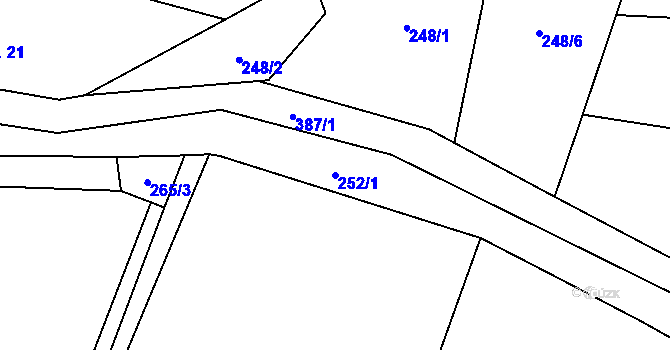 Parcela st. 252/1 v KÚ Luhy u Prosenické Lhoty, Katastrální mapa