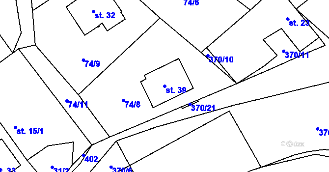Parcela st. 39 v KÚ Luhy u Prosenické Lhoty, Katastrální mapa