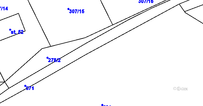 Parcela st. 277/3 v KÚ Luhy u Prosenické Lhoty, Katastrální mapa