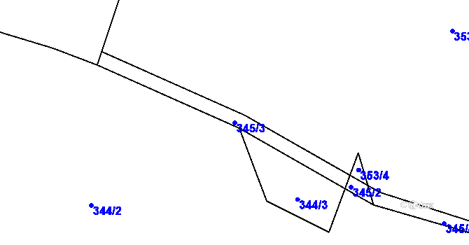 Parcela st. 345/3 v KÚ Luhy u Prosenické Lhoty, Katastrální mapa