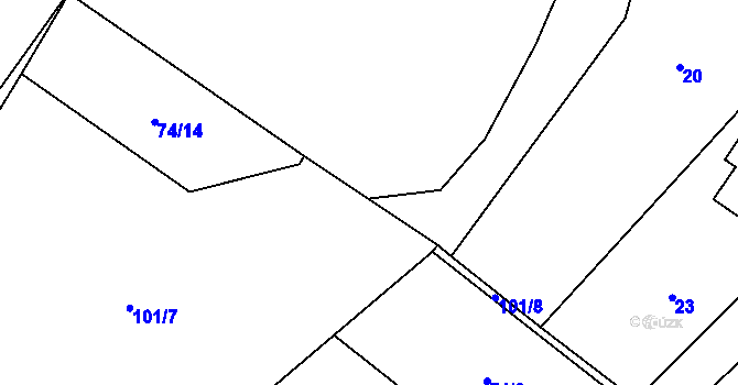 Parcela st. 101/27 v KÚ Luhy u Prosenické Lhoty, Katastrální mapa