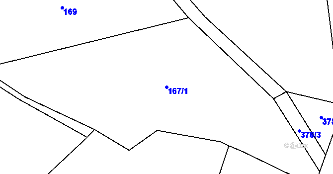 Parcela st. 167/1 v KÚ Luhy u Prosenické Lhoty, Katastrální mapa