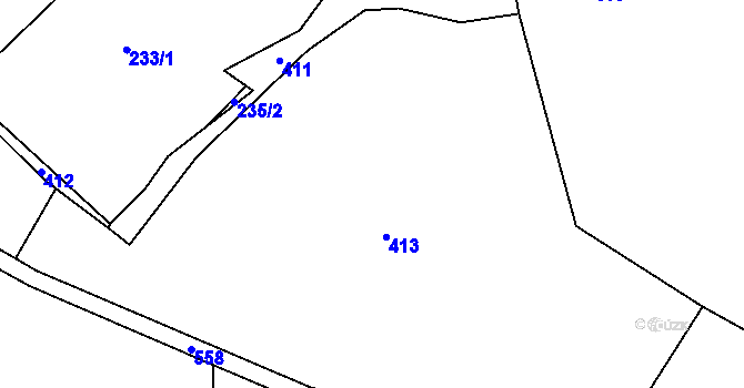 Parcela st. 235/12 v KÚ Luhy u Prosenické Lhoty, Katastrální mapa