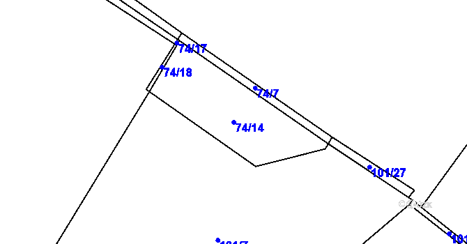 Parcela st. 74/14 v KÚ Luhy u Prosenické Lhoty, Katastrální mapa