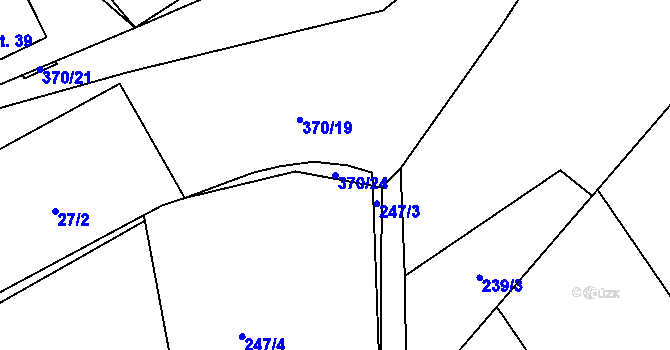 Parcela st. 370/24 v KÚ Luhy u Prosenické Lhoty, Katastrální mapa
