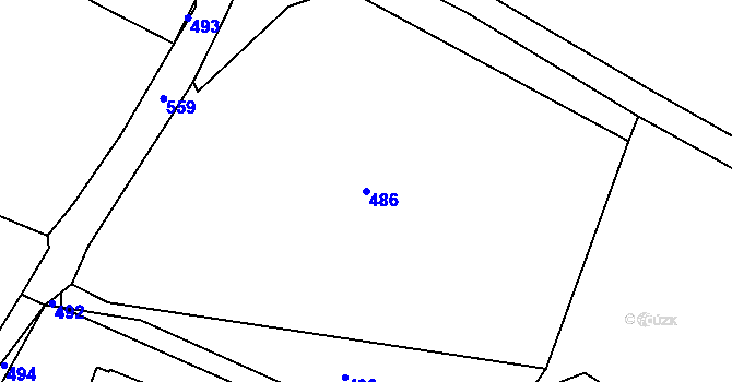 Parcela st. 486 v KÚ Luhy u Prosenické Lhoty, Katastrální mapa