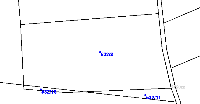 Parcela st. 532/8 v KÚ Prosenická Lhota, Katastrální mapa