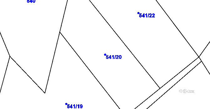 Parcela st. 541/20 v KÚ Prosenická Lhota, Katastrální mapa