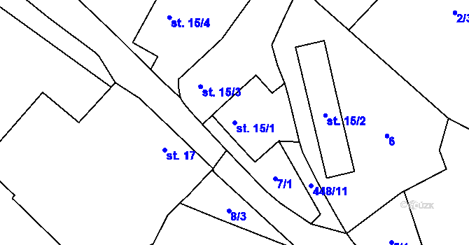 Parcela st. 15/1 v KÚ Suchdol u Prosenické Lhoty, Katastrální mapa