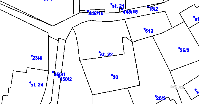 Parcela st. 22 v KÚ Suchdol u Prosenické Lhoty, Katastrální mapa